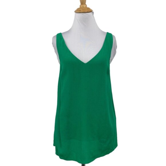 Joules Kyra Solid V Neck Blouse in Green - Picture 1 of 8